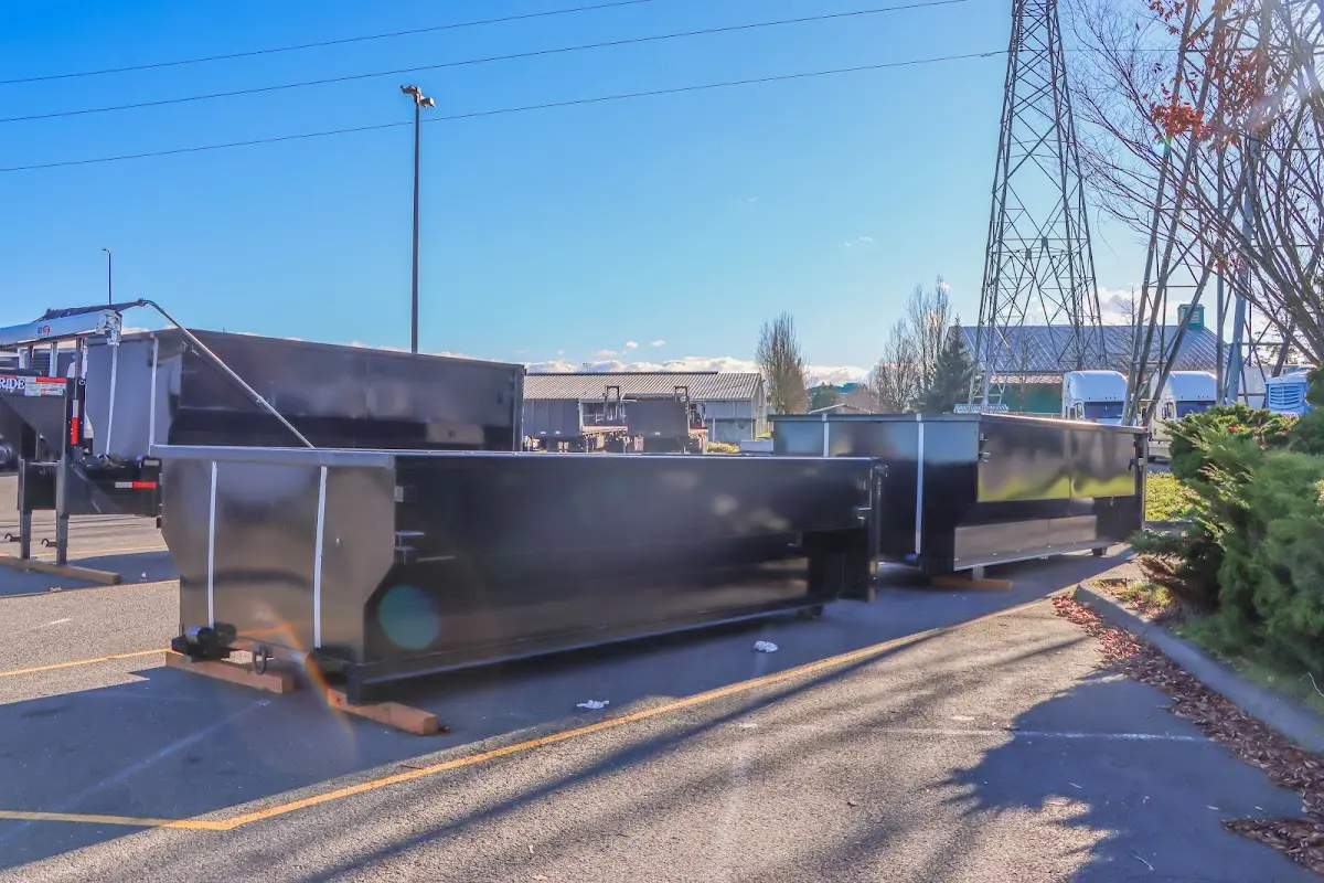 Roll-off dumpster ready for waste disposal at job site for Construction Dumpster Rental in West Jordan
